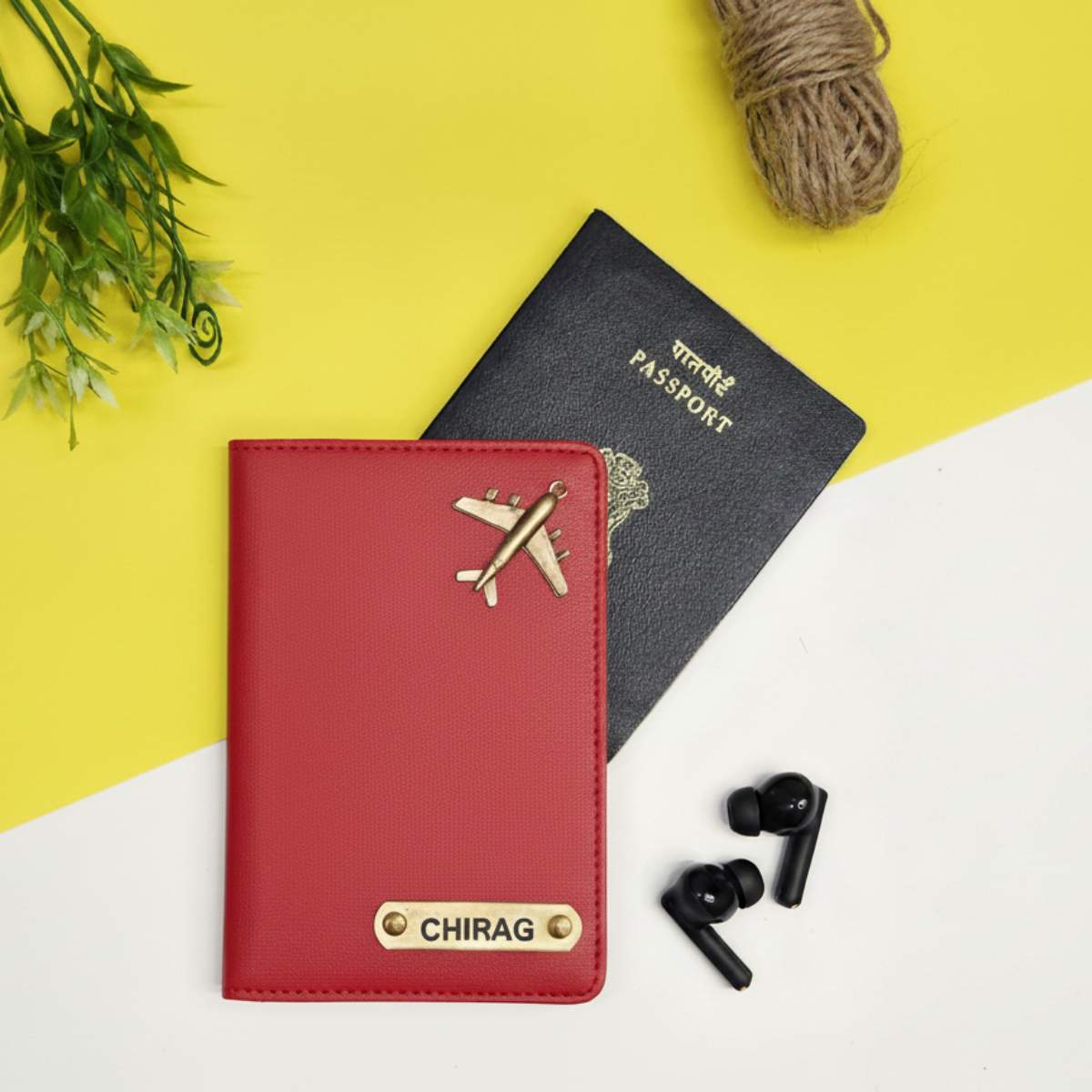 Red Basic Passport Cover With 4 Card Slots