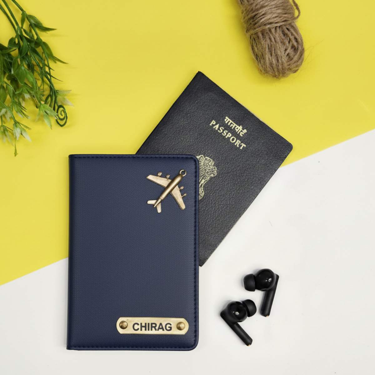 Blue Basic Passport Cover With 4 Card Slots