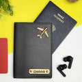 Basic Black Personalized Passport Cover With 4 Card Slots