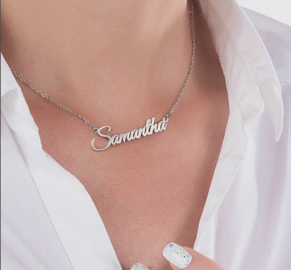 MOSKAI 22K Plated Basic Name Necklace | Personalized Name Pendant