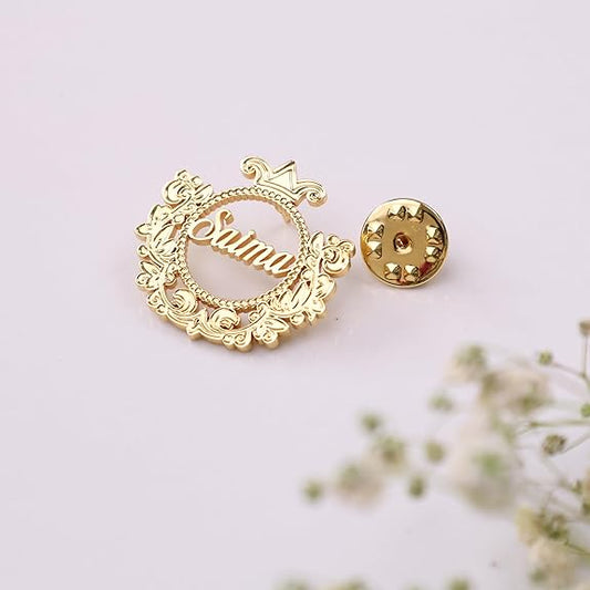 MOSKAI Personalized Name Brooch | Custom Name Brooch Pin for Men and Women
