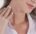MOSKAI 22K Plated Basic Name Necklace | Personalized Name Pendant