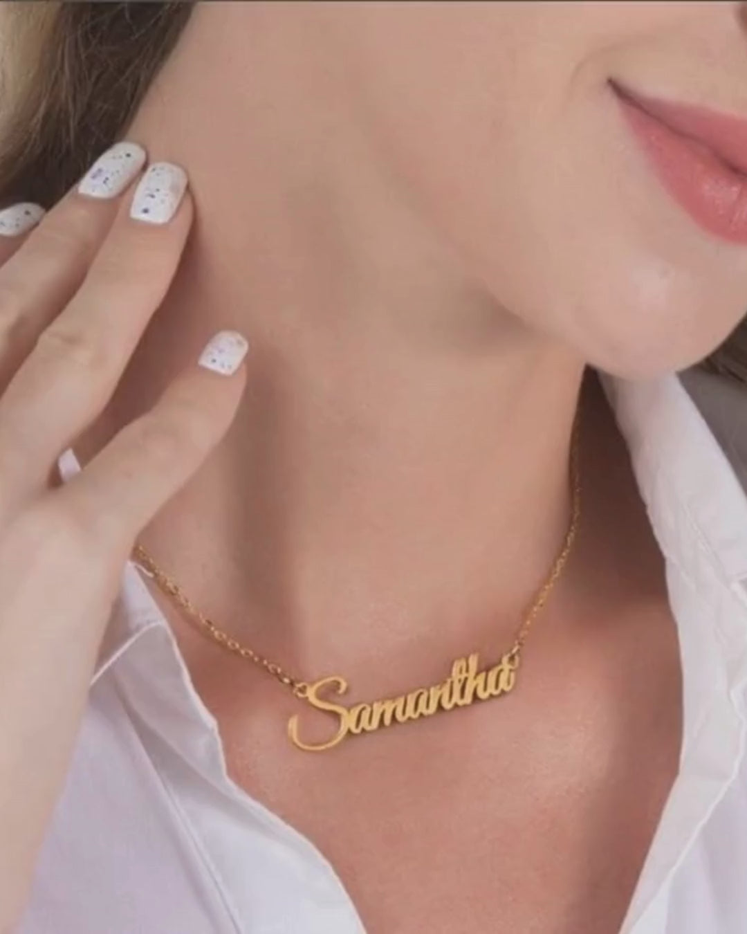 MOSKAI 22K Plated Basic Name Necklace | Personalized Name Pendant