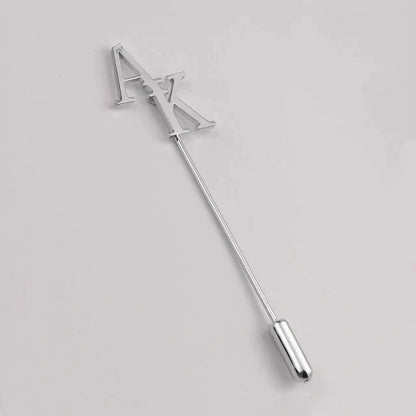 Custom Initial Name Lapel Pin - Bespoke Metal Letter Brooch for Grooms, Brides & Professionals