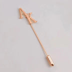 Custom Initial Name Lapel Pin - Bespoke Metal Letter Brooch for Grooms, Brides & Professionals