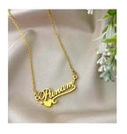 Personalized Heart Lined Name Necklace - Custom Cursive Nameplate Pendant for Women