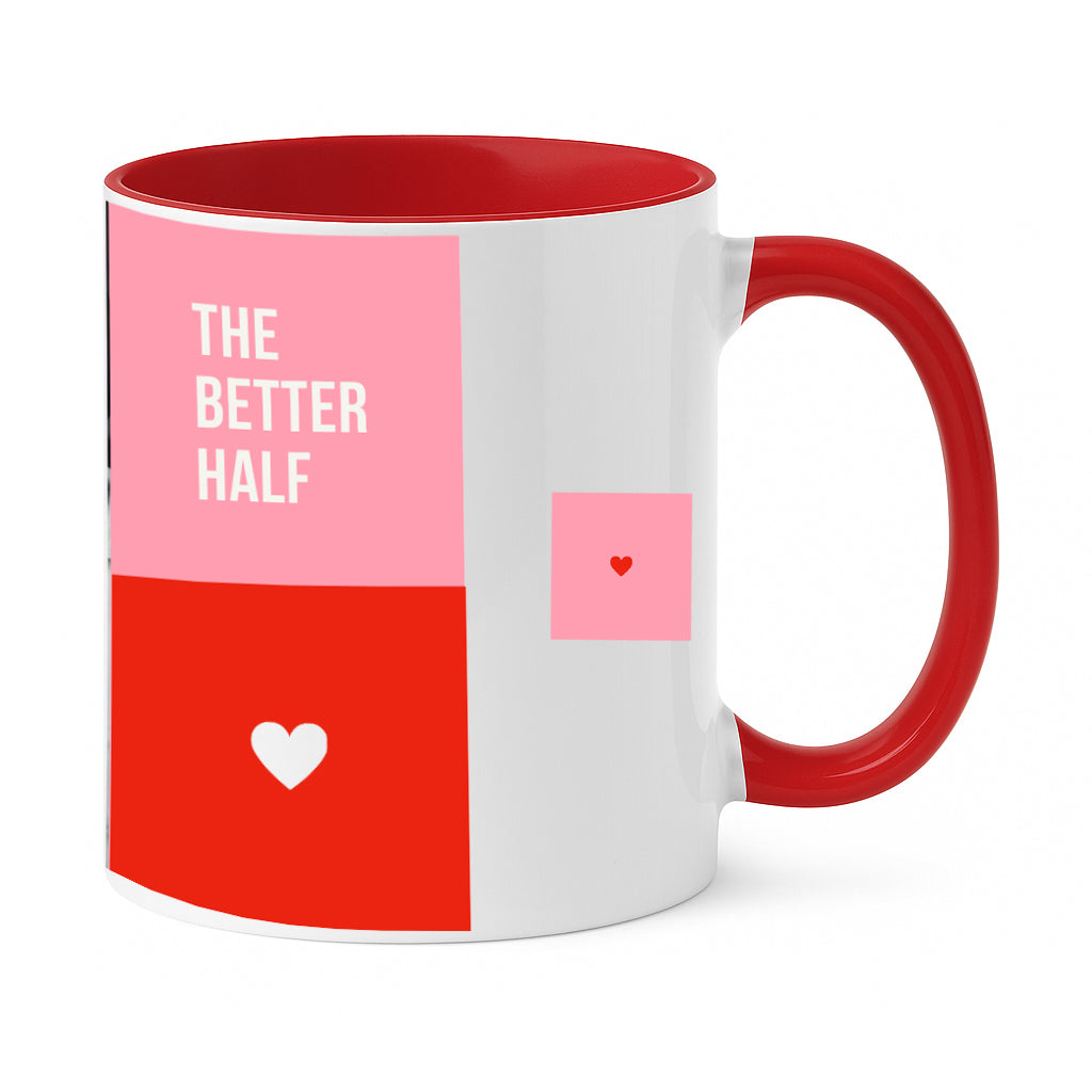 The Better Half Personalized Photo Mug for Couples Romantic Gift by Moskai