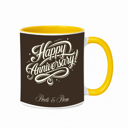 Anniversary Celebration Ceramic Mug for Couples Romantic Gift by Moskai