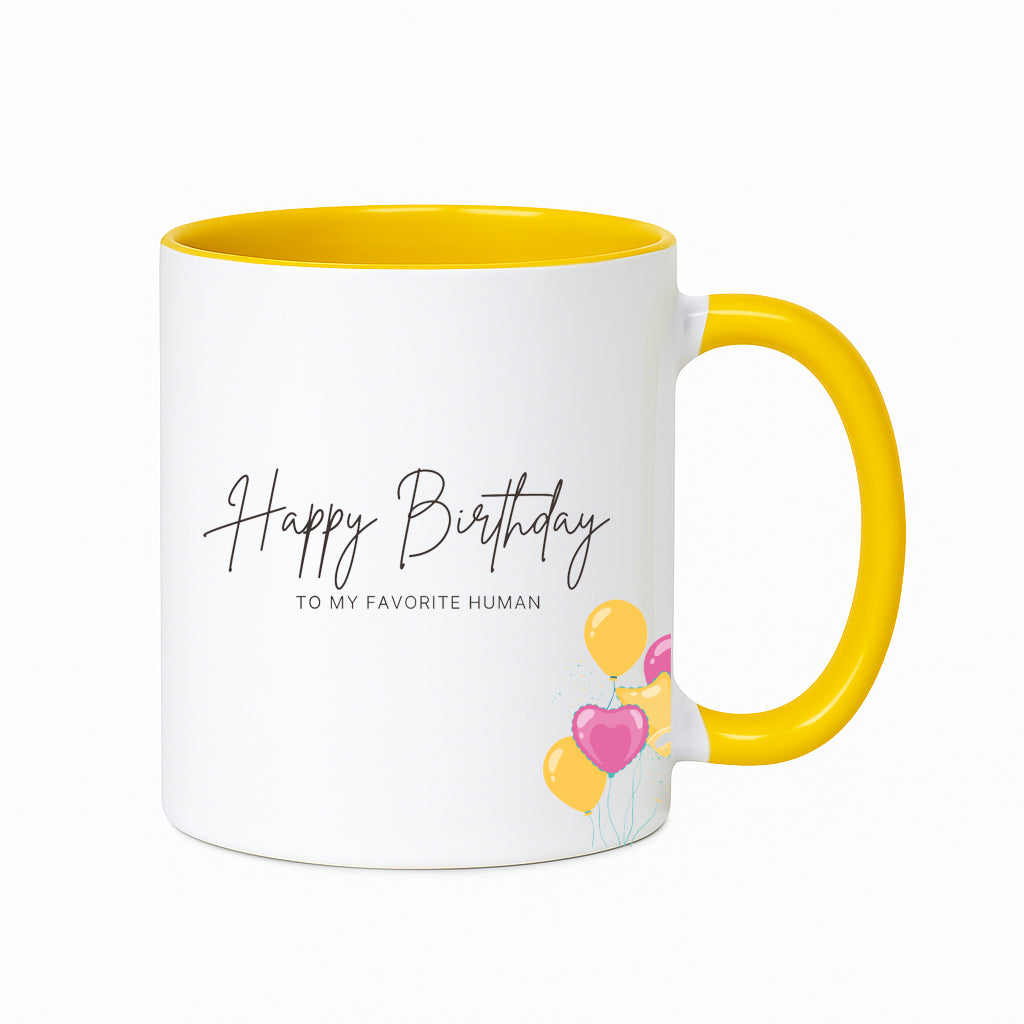 Yellow Birthday Mug with Photo & Message | Personalized Gift by Moskai