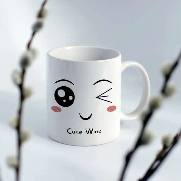 cute wink eyes coffee mug