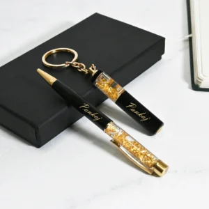 Personalized Pen & Keychain with Golden Touch