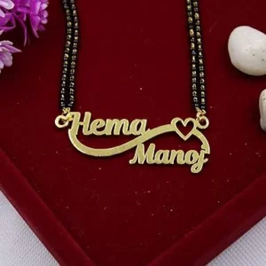 Personalized Couple Name Mangalsutra Gold plated with Chain