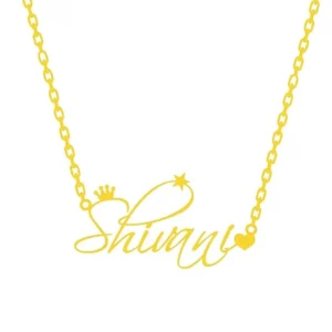 Personalized Single Name Necklace with “Crown” “Star” and “Heart”