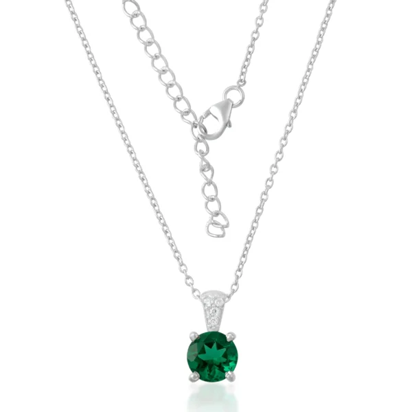 green silver necklace