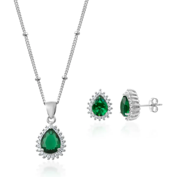 pure silver pendant set with earring for women