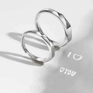 I Love You Silver Couple Reflection Ring